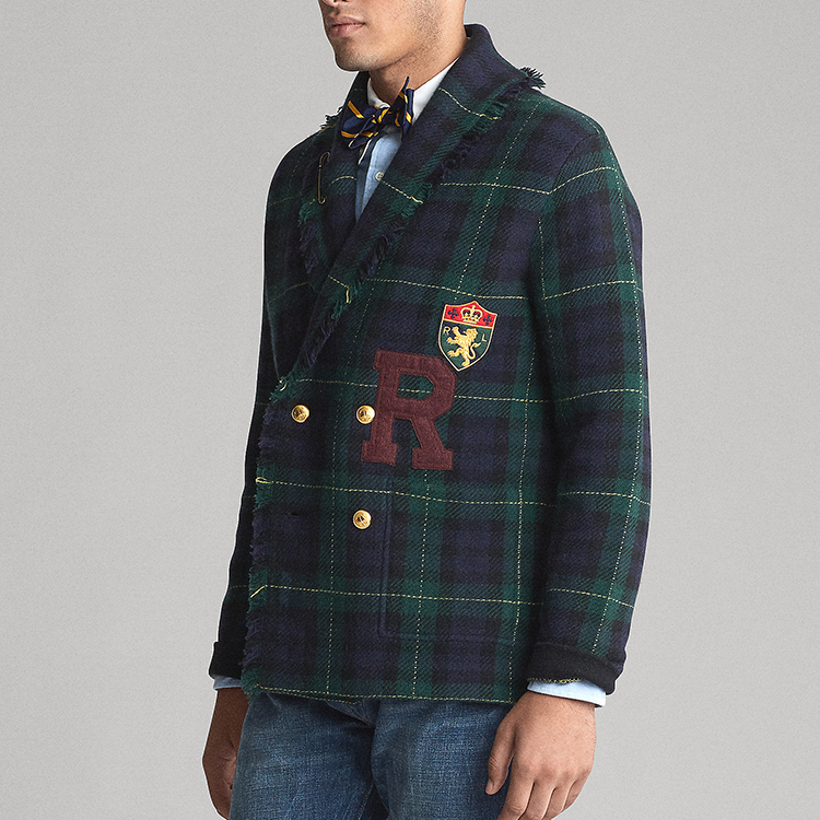 ralphlauren/拉夫勞倫男裝2019年秋季蘇格蘭格紋青果領開襟衫rl11391