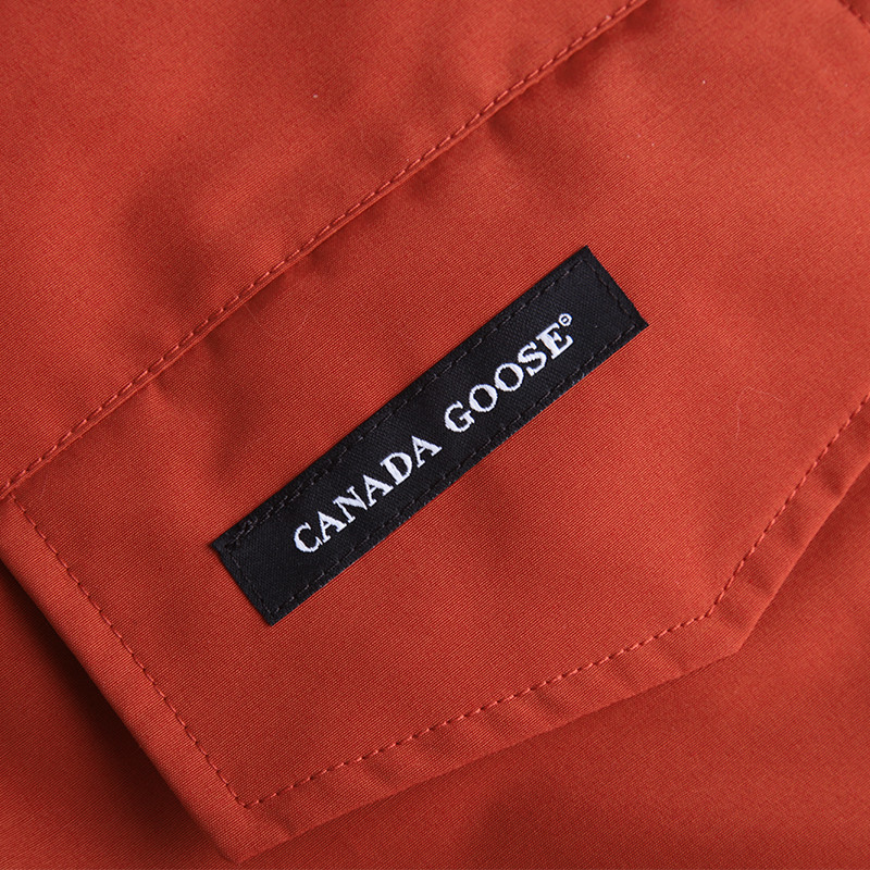 canadagoose/加拿大鹅18秋冬langford砖红色魔术贴拉链毛领大衣男士