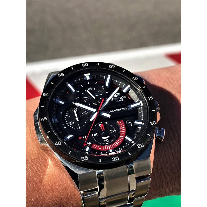casio/卡西欧 ef系列 银色 太阳能 防水 不锈钢 矿物玻璃 太阳能 腕表