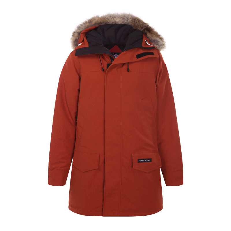 canadagoose/加拿大鹅18秋冬langford砖红色魔术贴拉链毛领大衣男士
