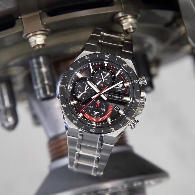 casio/卡西欧 ef系列 银色 太阳能 防水 不锈钢 矿物玻璃 太阳能 腕表