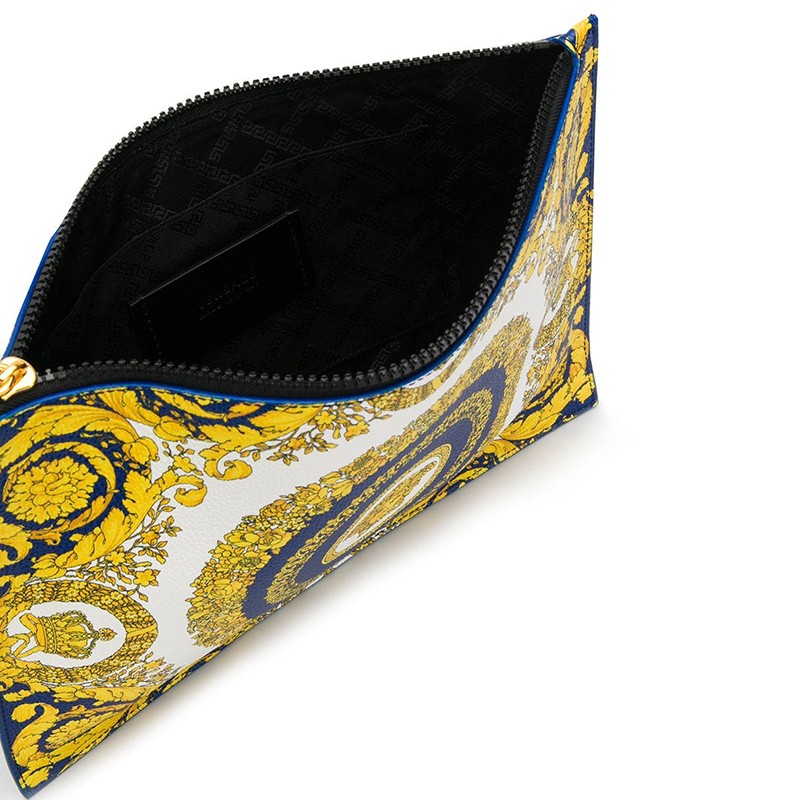 versace/范思哲 手拿包经典款男士大号深蓝色 巴洛克式图案半脸美杜莎