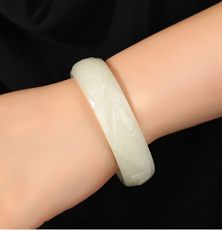 大和之美/大和之美 玉石腕饰 新疆和田青白玉和田玉手镯 玉石手镯