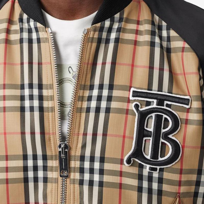 burberry/博柏利 2019秋冬 男士 混色 胸标 格纹 棒球服 夹克 8013634