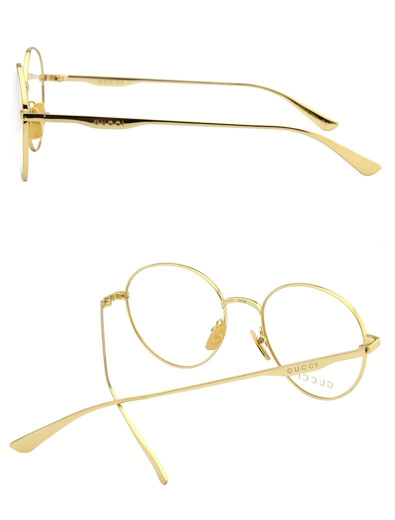 gucci/古驰男女中性款光学镜架gg0337o51/53mm复古圆形全框合金轻近视