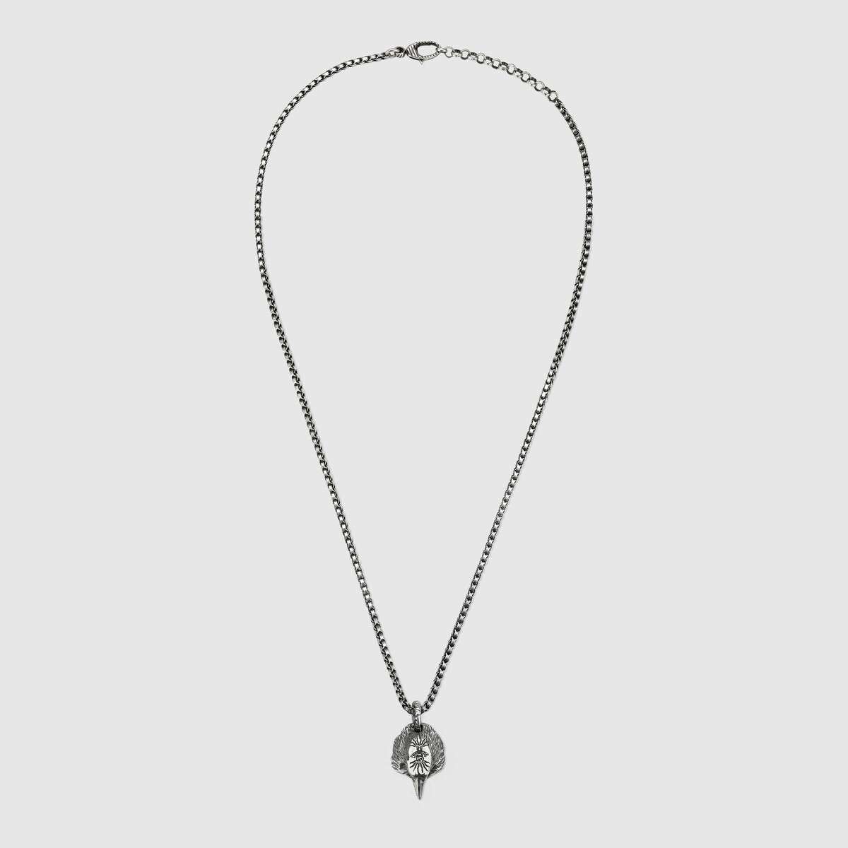 gucci 19秋冬男士anger forest系列 鹰头银项链 476907 j8400 0811 1