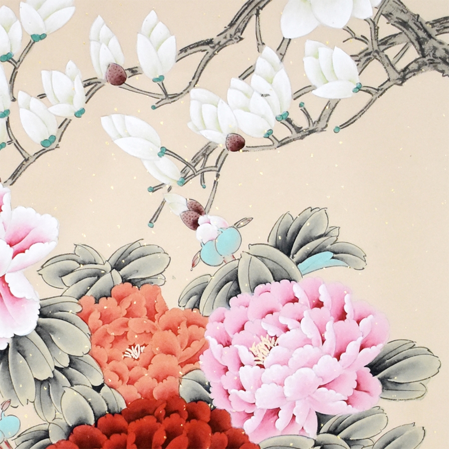 秒杀-秦霞 《玉堂富贵》/133x66cm/传统水墨