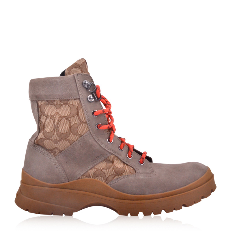 coach/蔻驰 男士麂皮拼布logo印花系带马丁靴短靴g3385