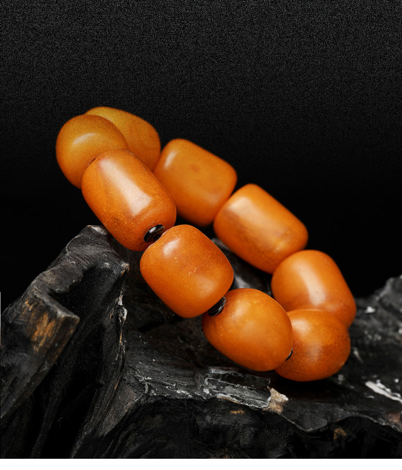 zhangs textiles/绣花张 回流天然老蜜蜡男士文玩手串【北京极速达】