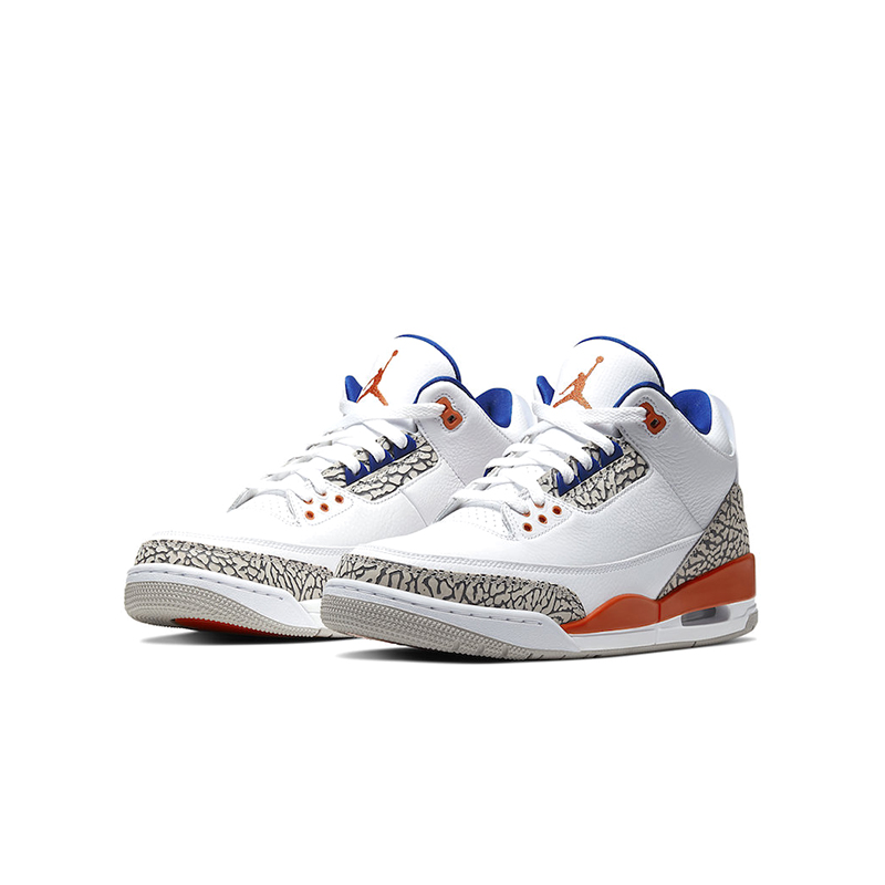 nike男款尼克斯白橙nike air jordan 3 knicks aj3 男子篮球鞋136064