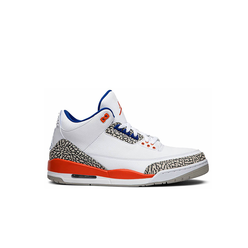 nike男款尼克斯白橙nike air jordan 3 knicks aj3 男子篮球鞋136064