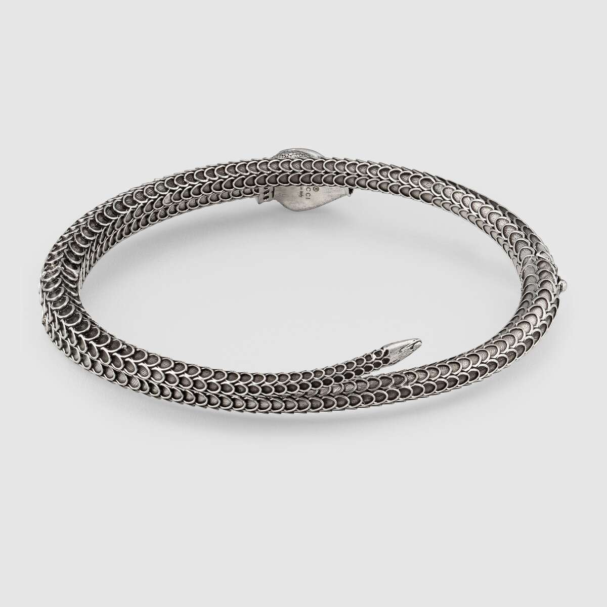 gucci 19秋冬男士gucci garden 系列纯银灵蛇造型手镯 577283 j8400