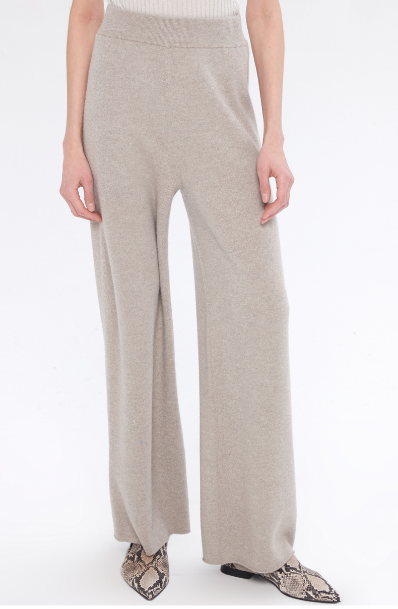 blue erdos/blue erdos 19秋冬新品 直筒时尚百搭纯羊绒长裤女士休闲