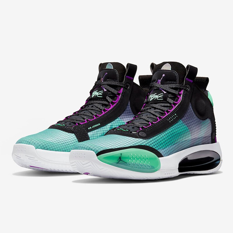 nike/耐克 air jordan 34 blue aj34 男款 镂空 冰蓝 低帮 运动休闲