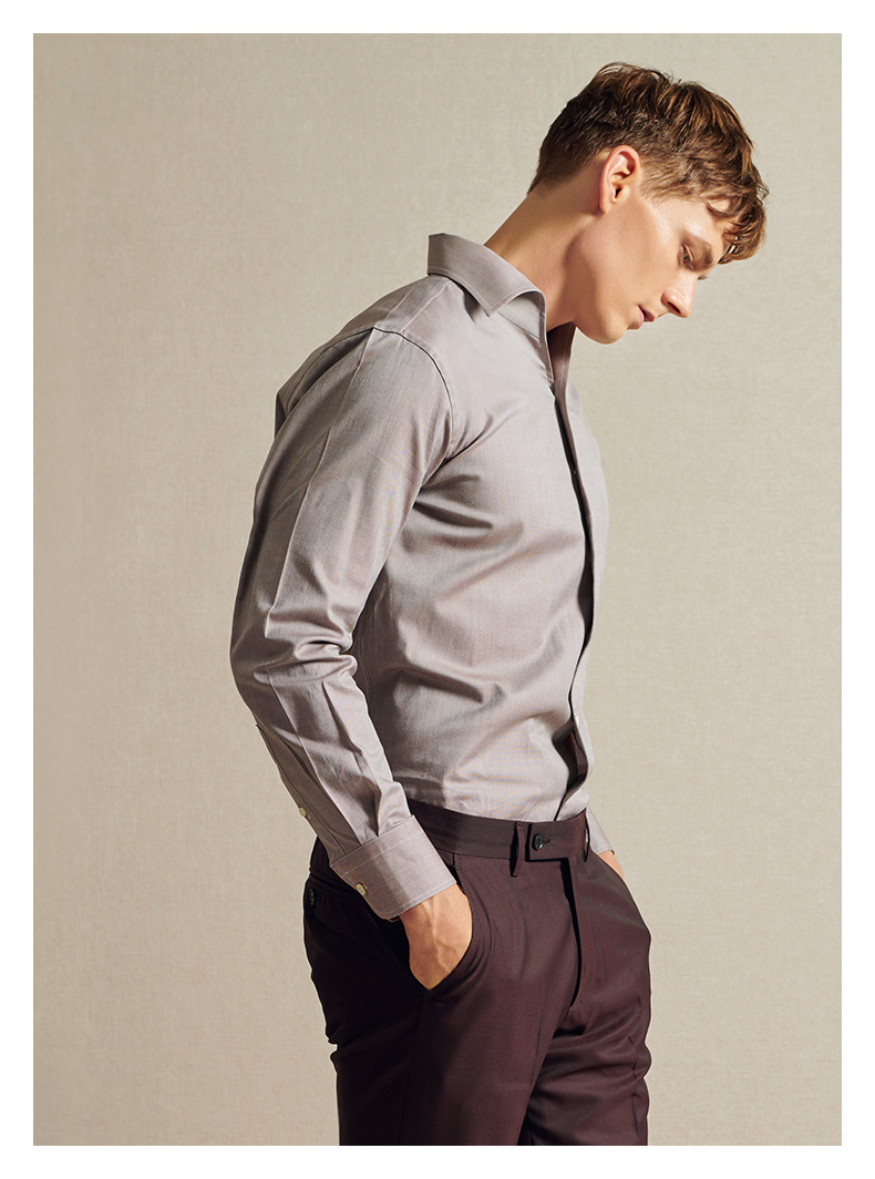 by creations lite/柏品 意大利面料纯棉时尚休闲衬衣 男士长袖衬衫