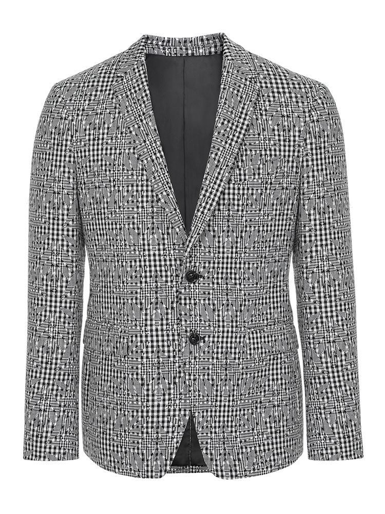 andrew mackenzie/安德鲁·麦肯锡 黑白格抽象变形面料,男士经典商务
