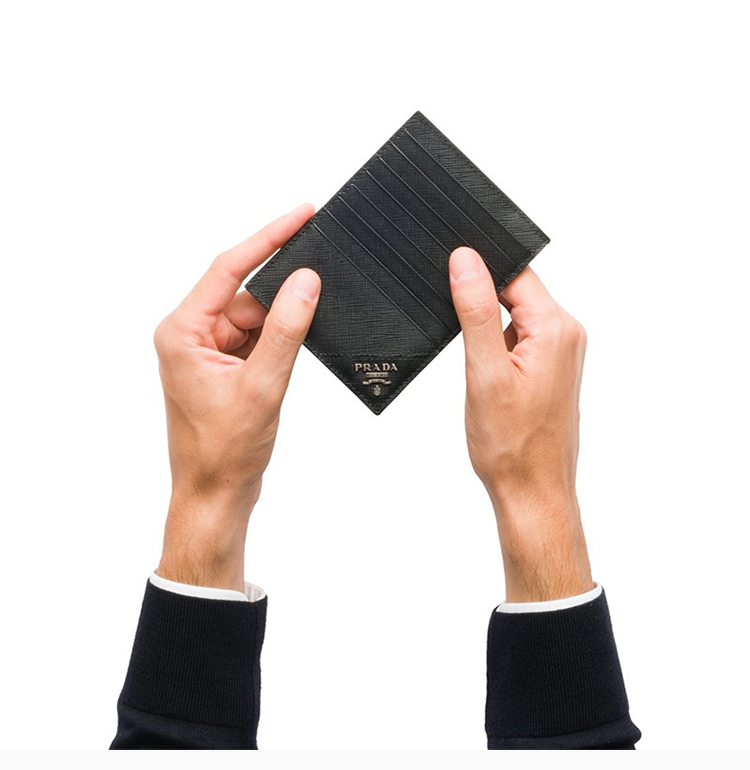 prada/普拉达 男士黑色皮革钱包卡包名片夹男包 2mc050-qme-f0002