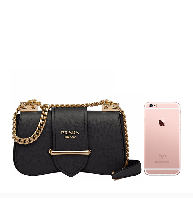 prada/普拉达 sidonie系列 女士皮革时尚单肩包斜挎包链条包女包 1bd