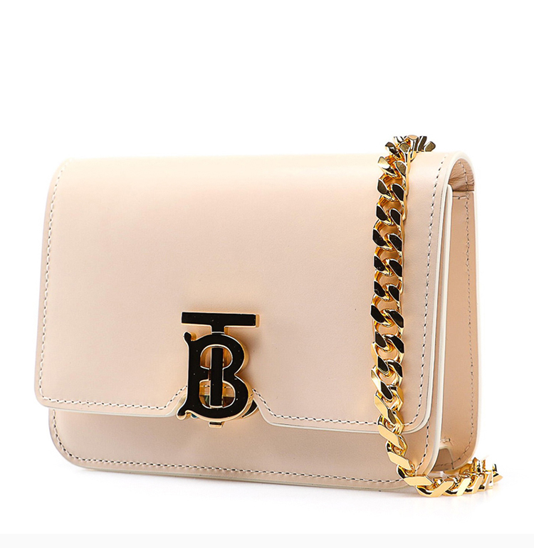 burberry/博柏利 女士tb 专属标识束带皮革锁扣包链条