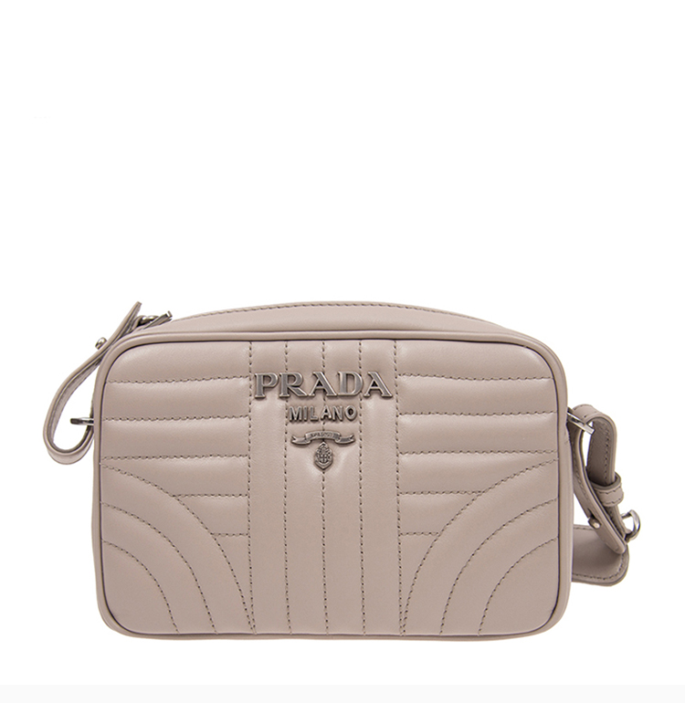 prada/普拉达 diagramme系列 女士纯色皮革单肩包斜挎