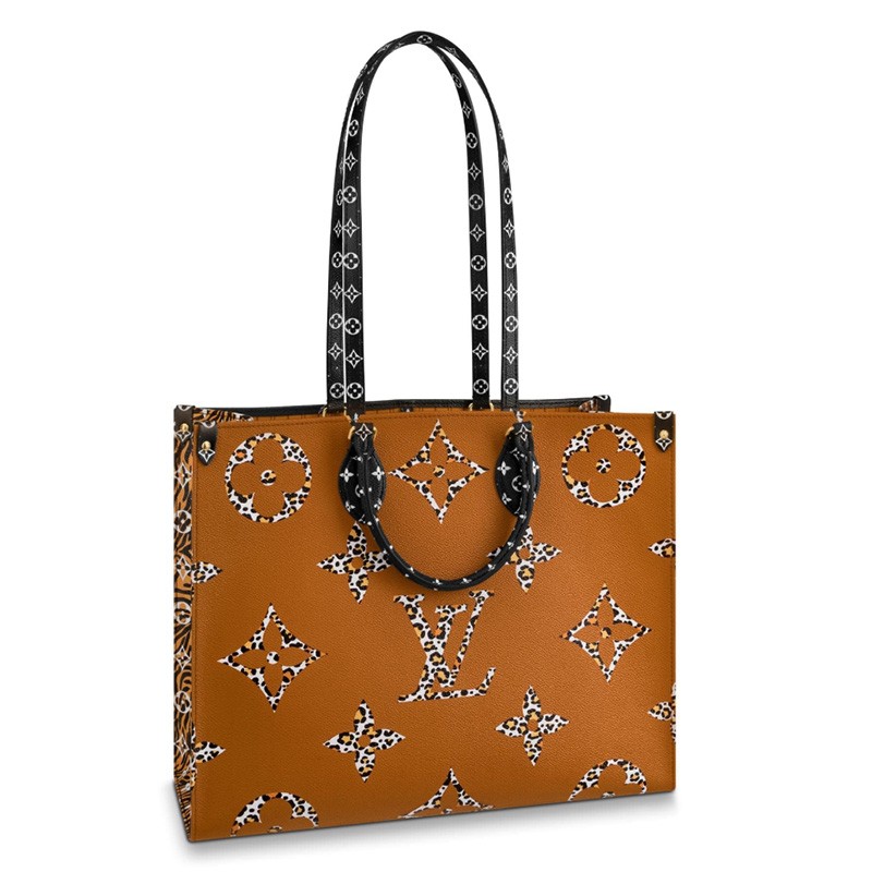 louis vuitton/路易威登 女包 女士帆布/配皮onthego丛林系列限量款