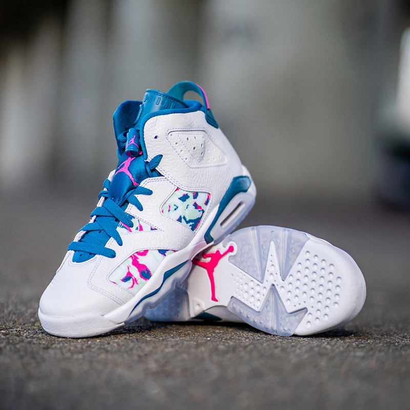 air jordan 6 gs green abyss aj6扎染 油画 543390-153女士篮球鞋