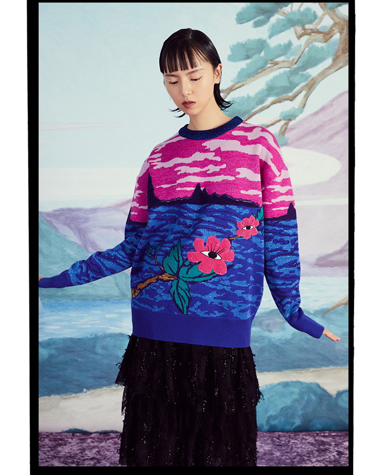 【designerwomenwear】mukzin/密扇2019秋季新款店庆专享设计师花卉云