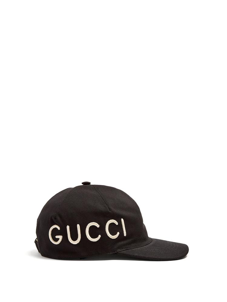 【19aw】 古驰/gucci 标志绣棉帆布帽 logo-embroidered cotton
