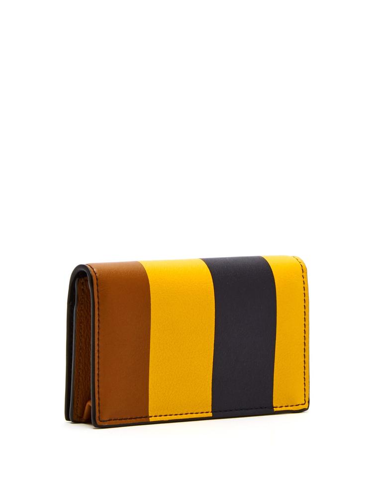真皮名片夹 anagram striped-leather card holder 新款 爆款 男士