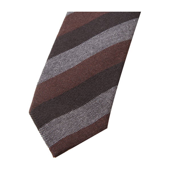 prada/普拉达桑蚕丝黑咖条纹男士领带