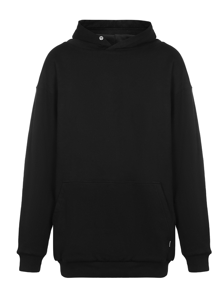 秋冬卫衣针织衫 balenciaga/巴黎世家 男卫衣 纯棉黑色连帽男士卫衣