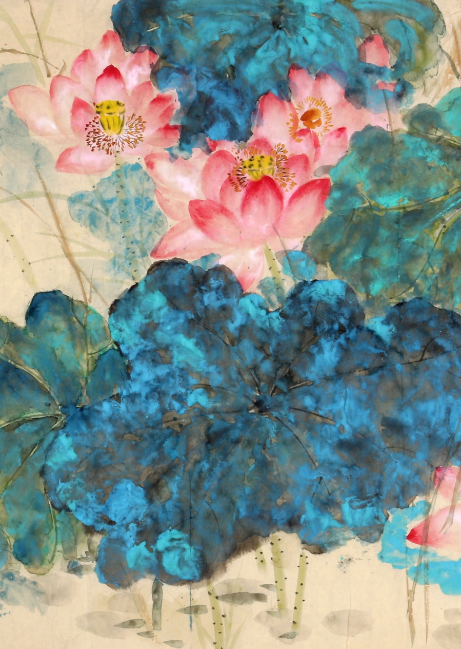 订制 夏淑君 《花开见佛》/66x127cm/传统水墨