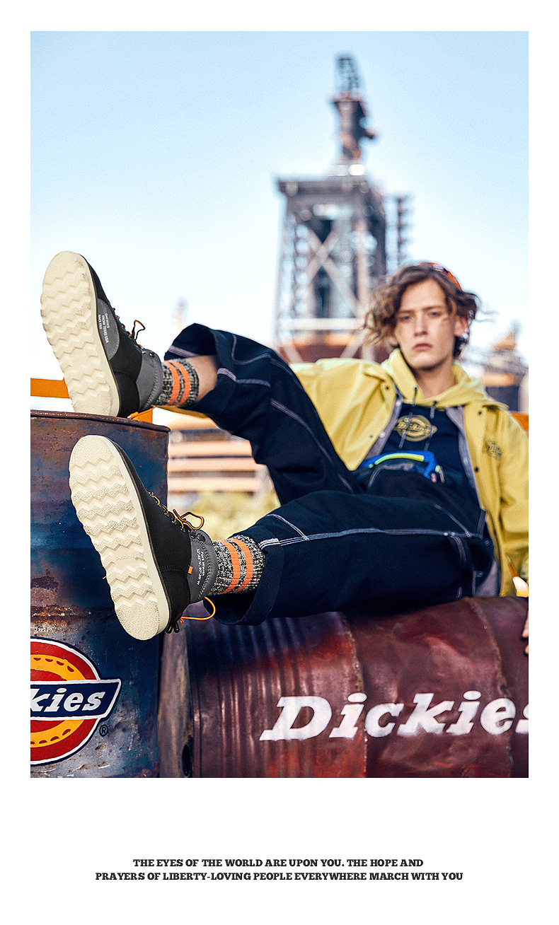 dickies靴子秋冬季新款英伦风裸靴男休闲皮靴马丁靴工装靴194m50lxs66