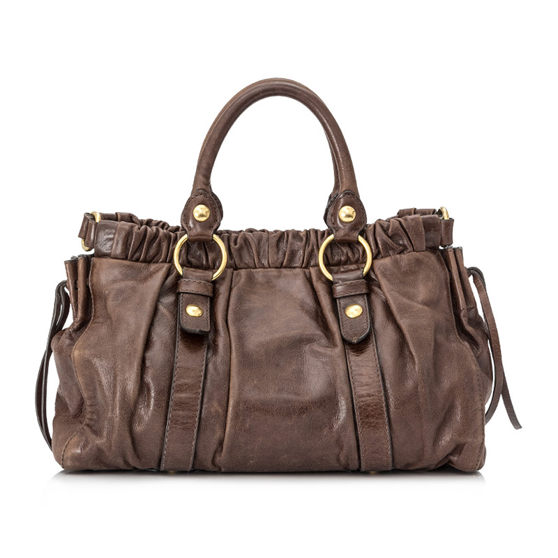 miu miu/缪缪 女士小牛皮时尚百搭机车包手提包【ab级9成新】