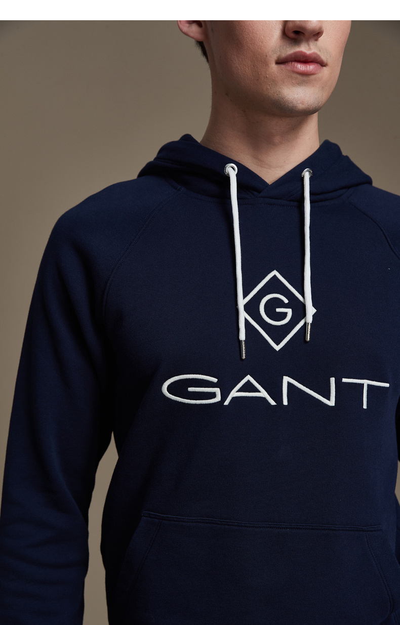 gant/甘特 2019秋冬新品 男卫衣 字母logo连帽套头卫衣 2047054
