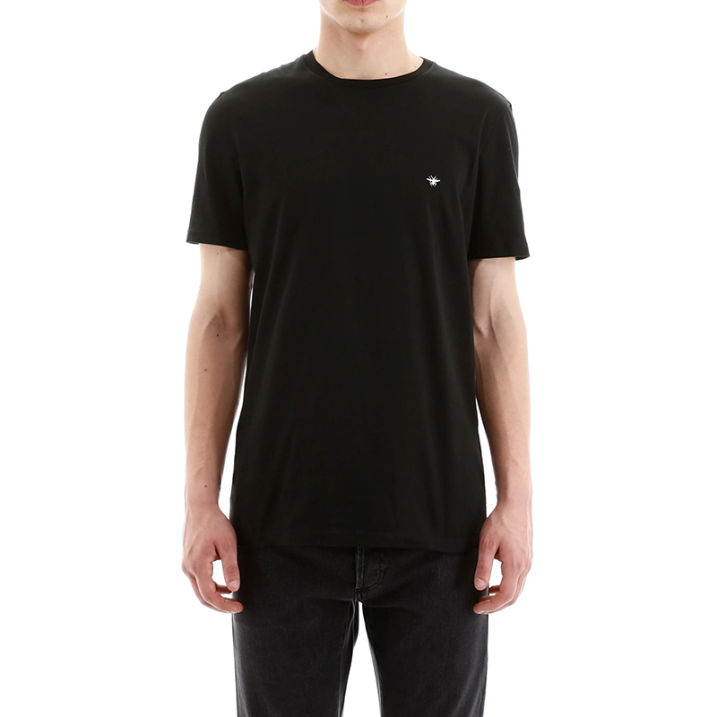 dior/迪奥 男装短袖经典款男士纯色蜜蜂刺绣图案棉质圆领短袖t恤 733j