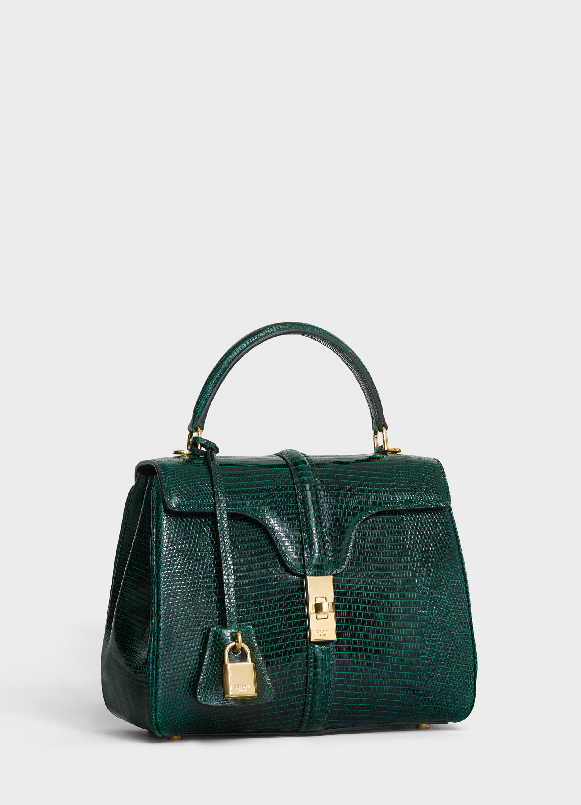 celine 19秋冬女士16小号蜥蜴皮手袋 188004bfe.31an 1周左右发货