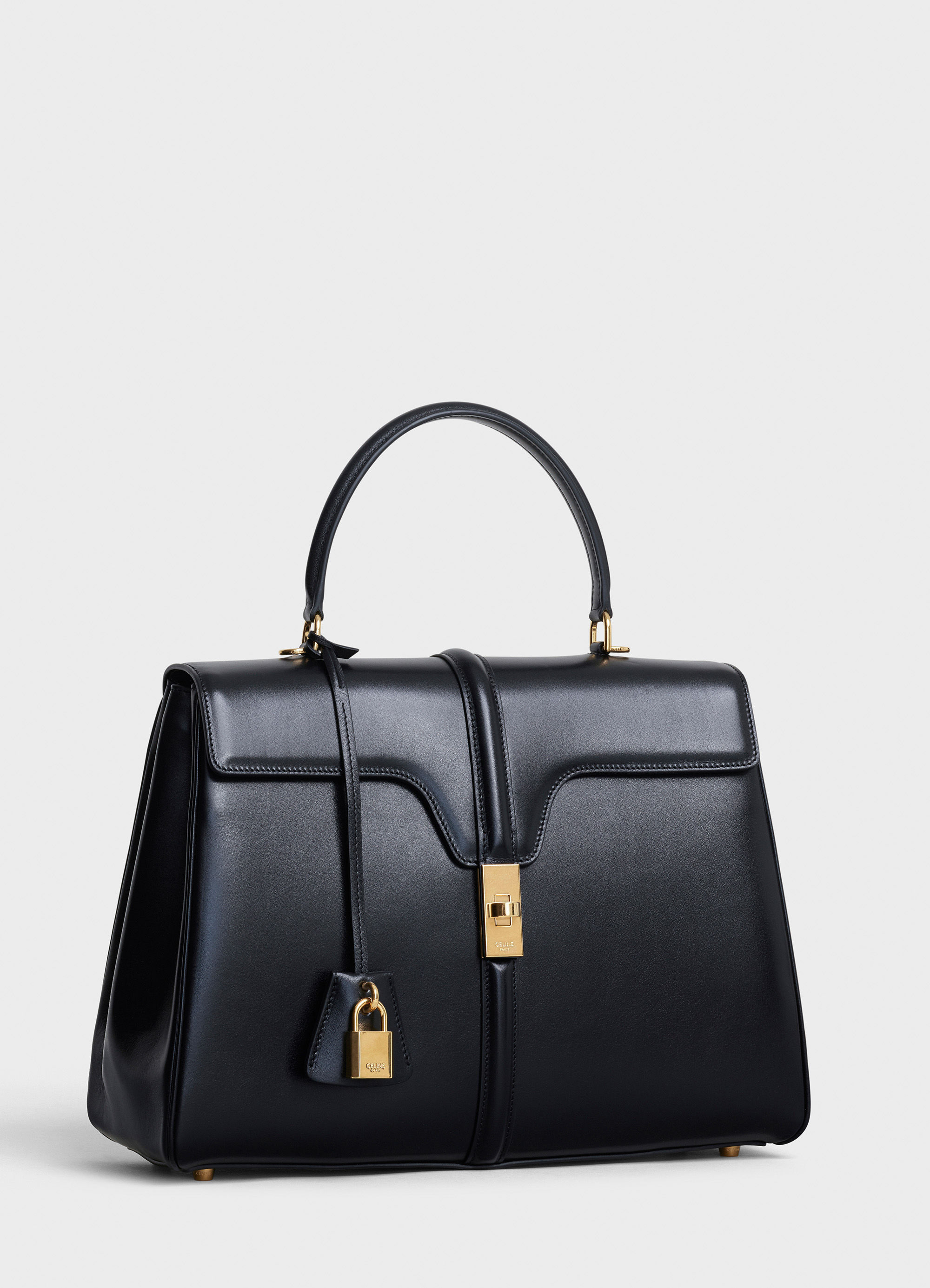 celine 19秋冬女士16 中号缎面小牛皮手袋 187373bey.