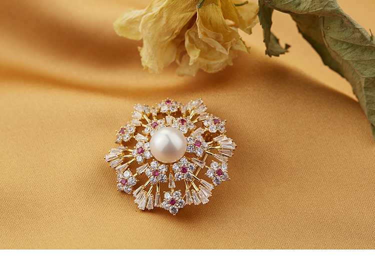 cloris/克劳瑞斯【2020新品】淡水珍珠10-11mm 百花齐放 珍珠胸针