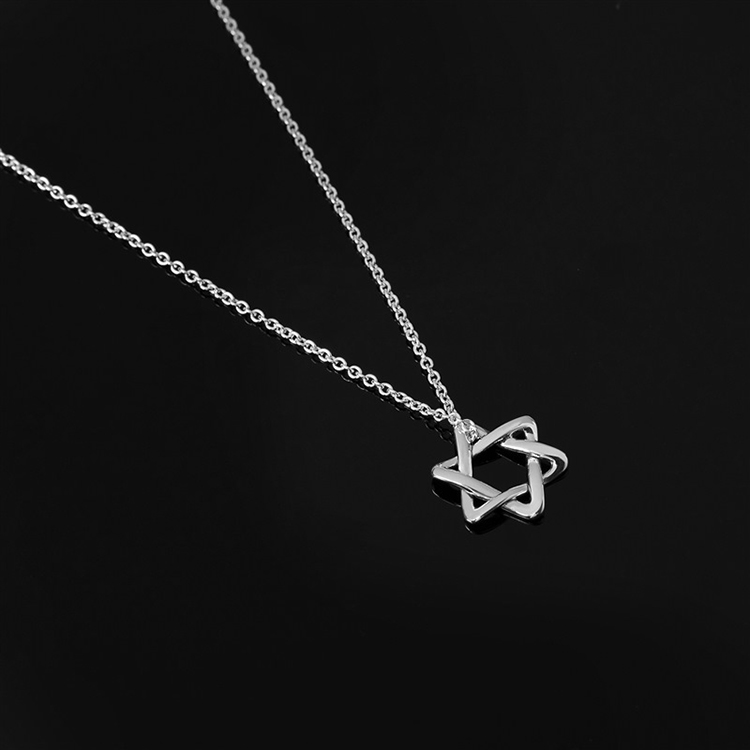 蒂芙尼 elsa peretti系列 925银 star of david 六芒星吊坠项链 40cm
