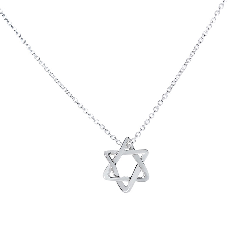 蒂芙尼 elsa peretti系列 925银 star of david 六芒星吊坠项链 40cm