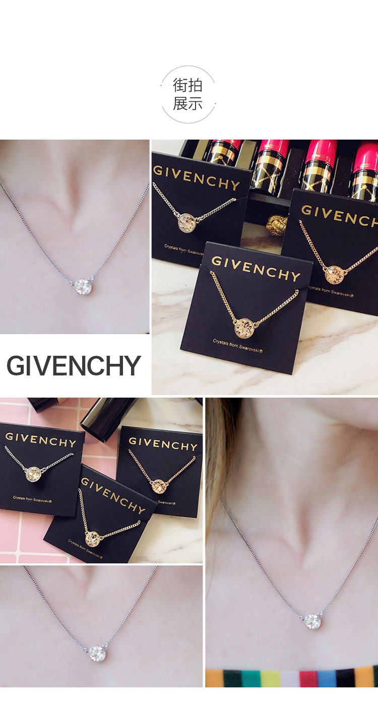 【包稅】givenchy/紀梵希 唐嫣同款女士圓形單鑽項鍊 60136909 170605