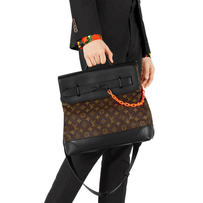 steamer 男士老花手袋 m44473 帆布/配皮(附lv专柜礼品袋)