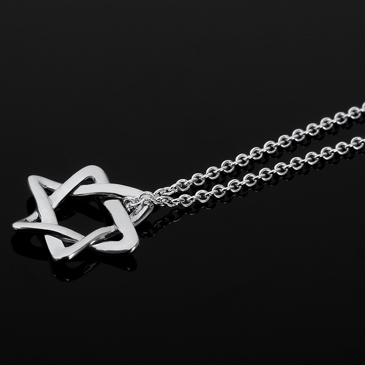蒂芙尼 elsa peretti系列 925银 star of david 六芒星吊坠项链 40cm
