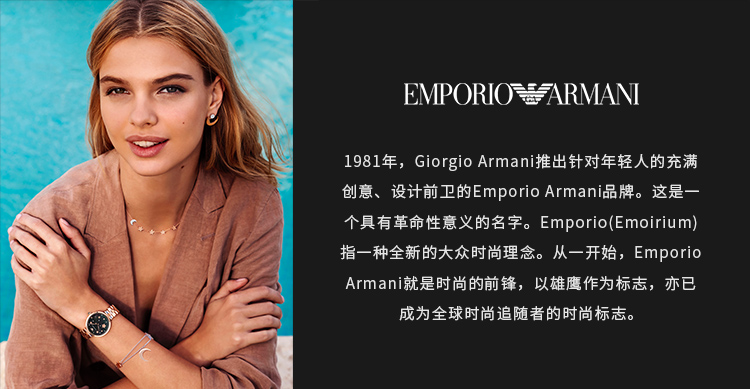 Emporio Armani/安普里奥阿玛尼 阿玛尼手表男士飞行员系列编织钢带石英腕表 AR11264
