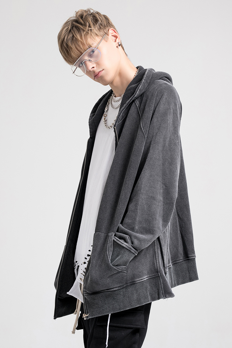 joespirit hoodies 新款 男性 欧美 宽松 运动风 拉链款 男士卫衣 连