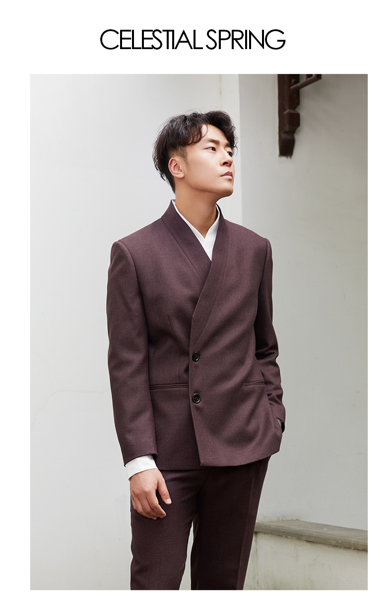 celestial spring/诗礼春秋 原创设计中式气质男士交领西服时尚新汉服
