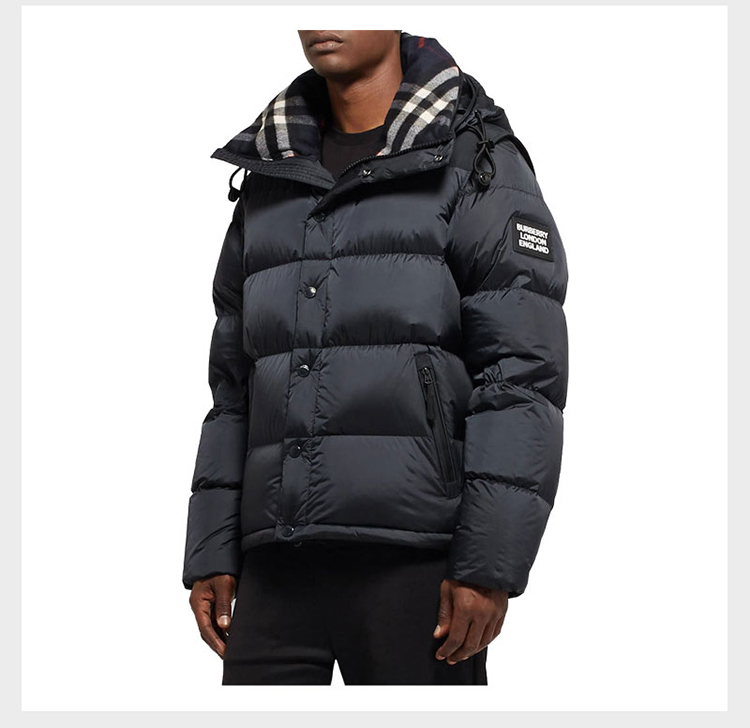 burberry/博柏利 可拆式衣袖 连帽鹅绒男士羽绒服外套 8018731-e19f