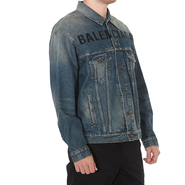 balenciaga/巴黎世家 19年新款翻领牛仔外套男士夹克蓝色 594424