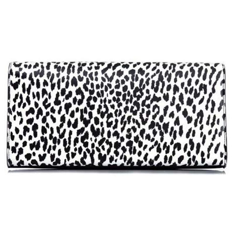 paris/saint laurent paris 手拿包经典款女士中号白色 豹纹波点图案